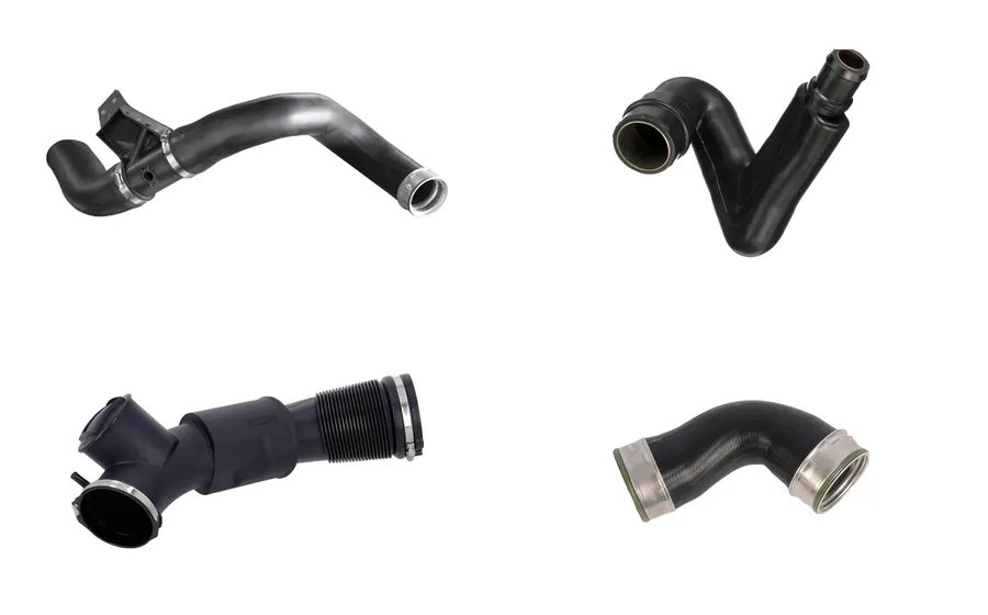 DYNTEK hoses: a radiator hose, a crankcase ventilation hose, an intake hose and a charge air hose