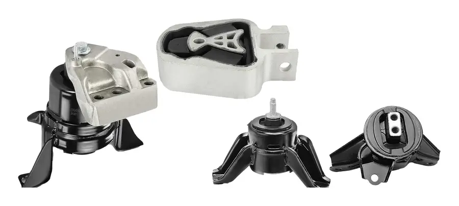 Four DYNTEK engine mountings with aluminium and steel brackets bonded to rubber